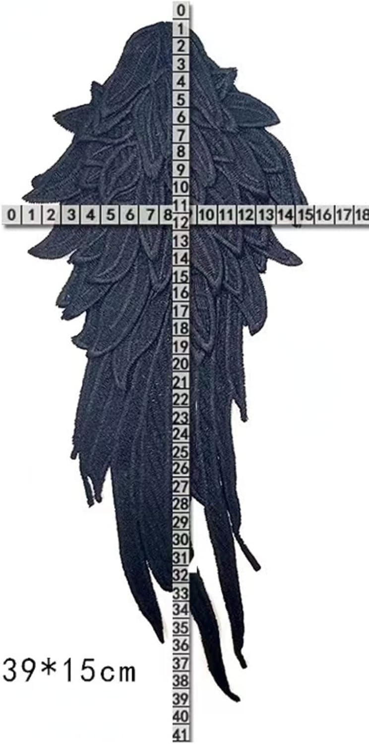 JRYYR Angel Wing Applique, Embroidered Wings, Gold Appliques for Dresses,Shoulder Applique 1 Pair (Gold-Curry Color) - Image 1